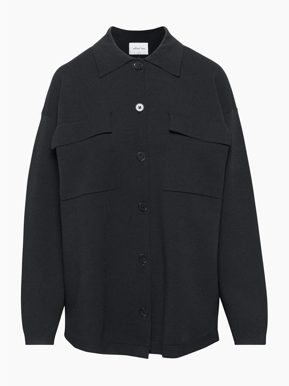 Wilfred Free Aritzia Black Ronnie Oversized Button-Up sweater Jacket small